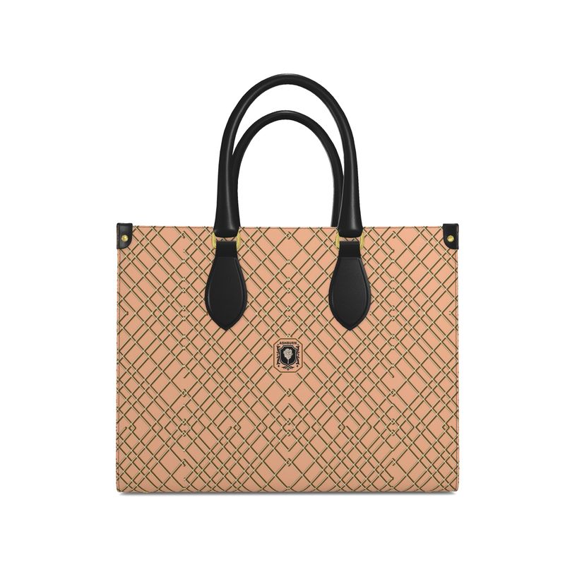 Heritage Collection The Rodeo Drive Leather Tote Handbag (peach fuzz)
