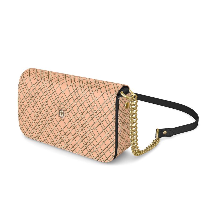 Beverly Flap Over Box Leather Bag (peach fuzz)