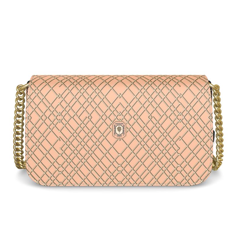 Beverly Flap Over Box Leather Bag (peach fuzz)