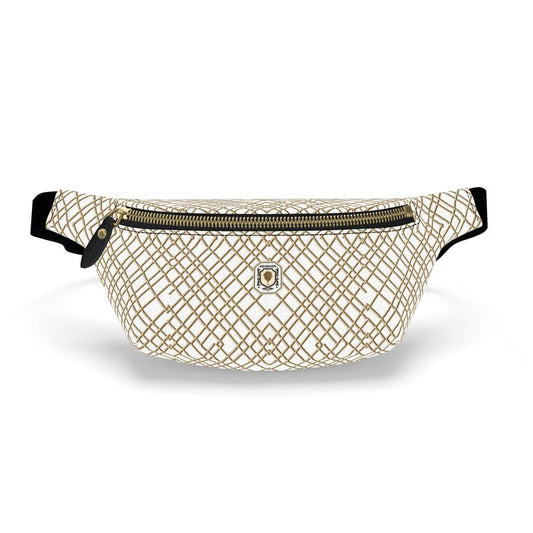 Crescent Fanny Pack Leather Bag (white)