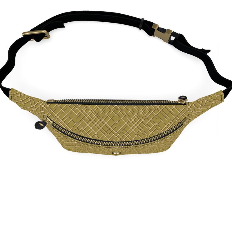 Crescent Fanny Pack Leather Bag (beige)