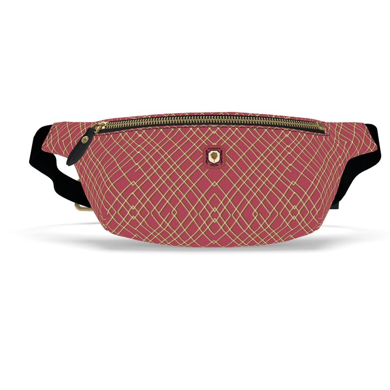 Crescent Fanny Pack Leather Bag (red)