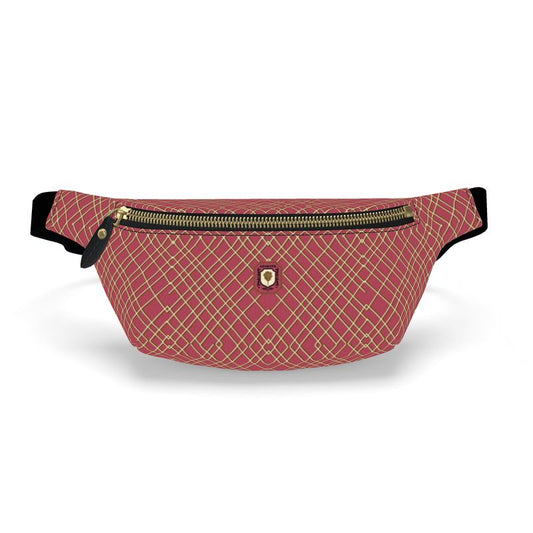 Crescent Fanny Pack Leather Bag (red)