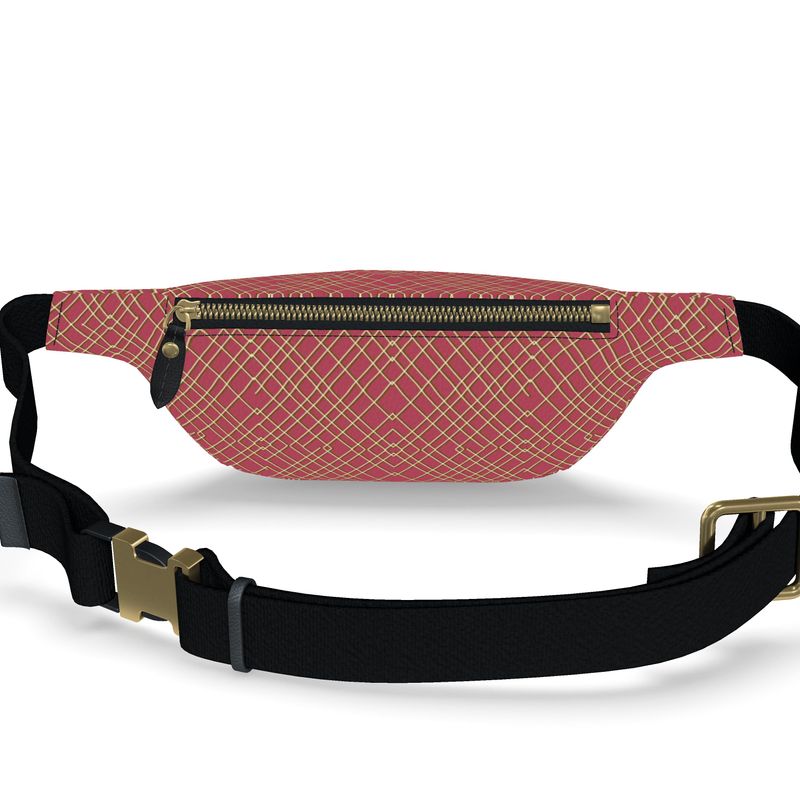 Crescent Fanny Pack Leather Bag (red)