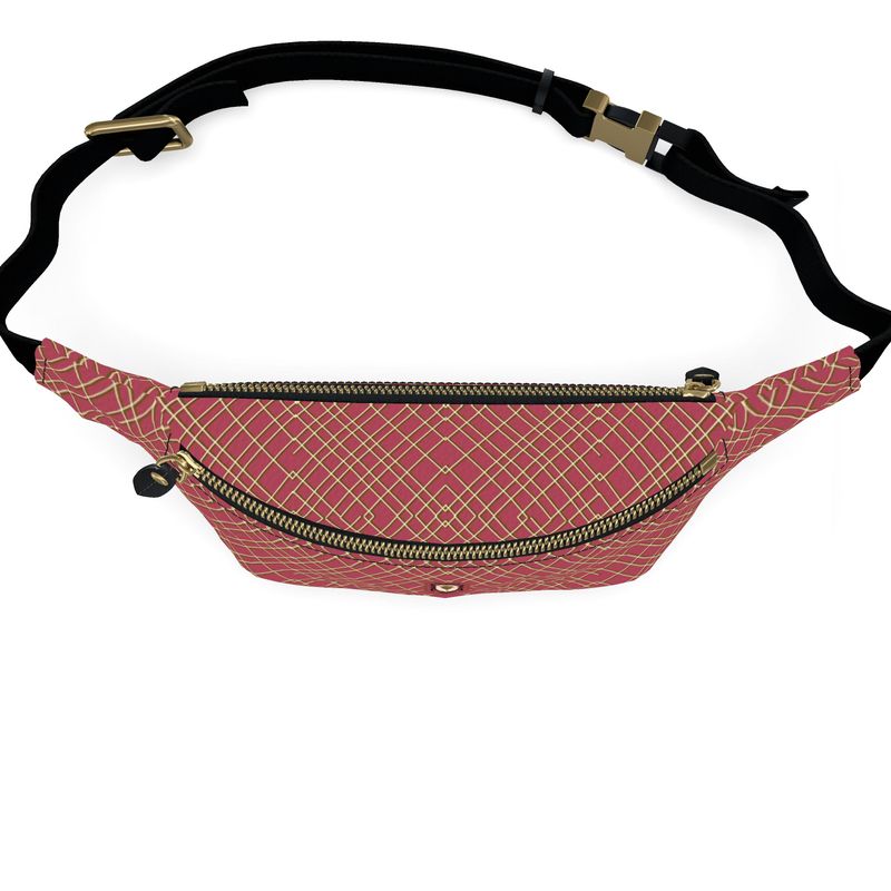 Crescent Fanny Pack Leather Bag (red)