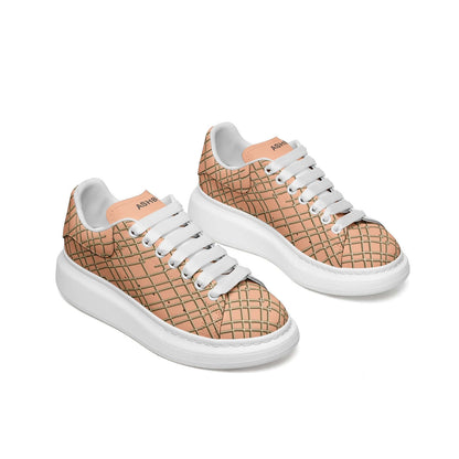 Women's Heritage Oversized Leather Sneaker (peach fuzz)